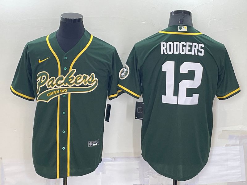 Men Green Bay Packers #12 Rodgers Green Nike Co branded Jersey->green bay packers->NFL Jersey